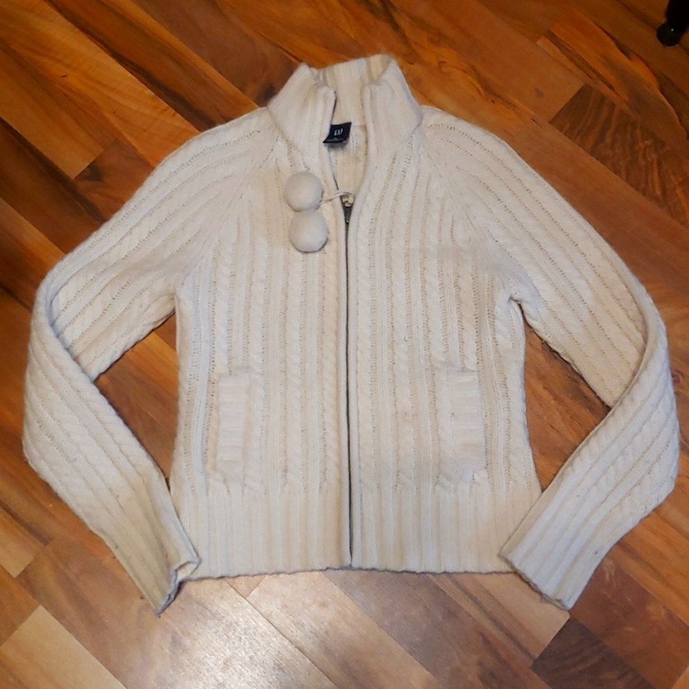 Gap 100% lambswool sweater XSmall Zip front